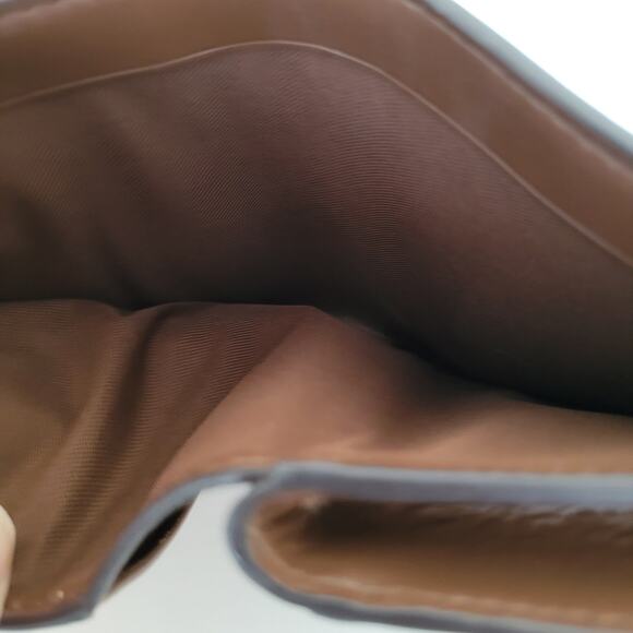 Coach Wallet Crossgrain Leather Monogram Brown Tan Medium Bifold Logo Compact - Picture 5 of 9